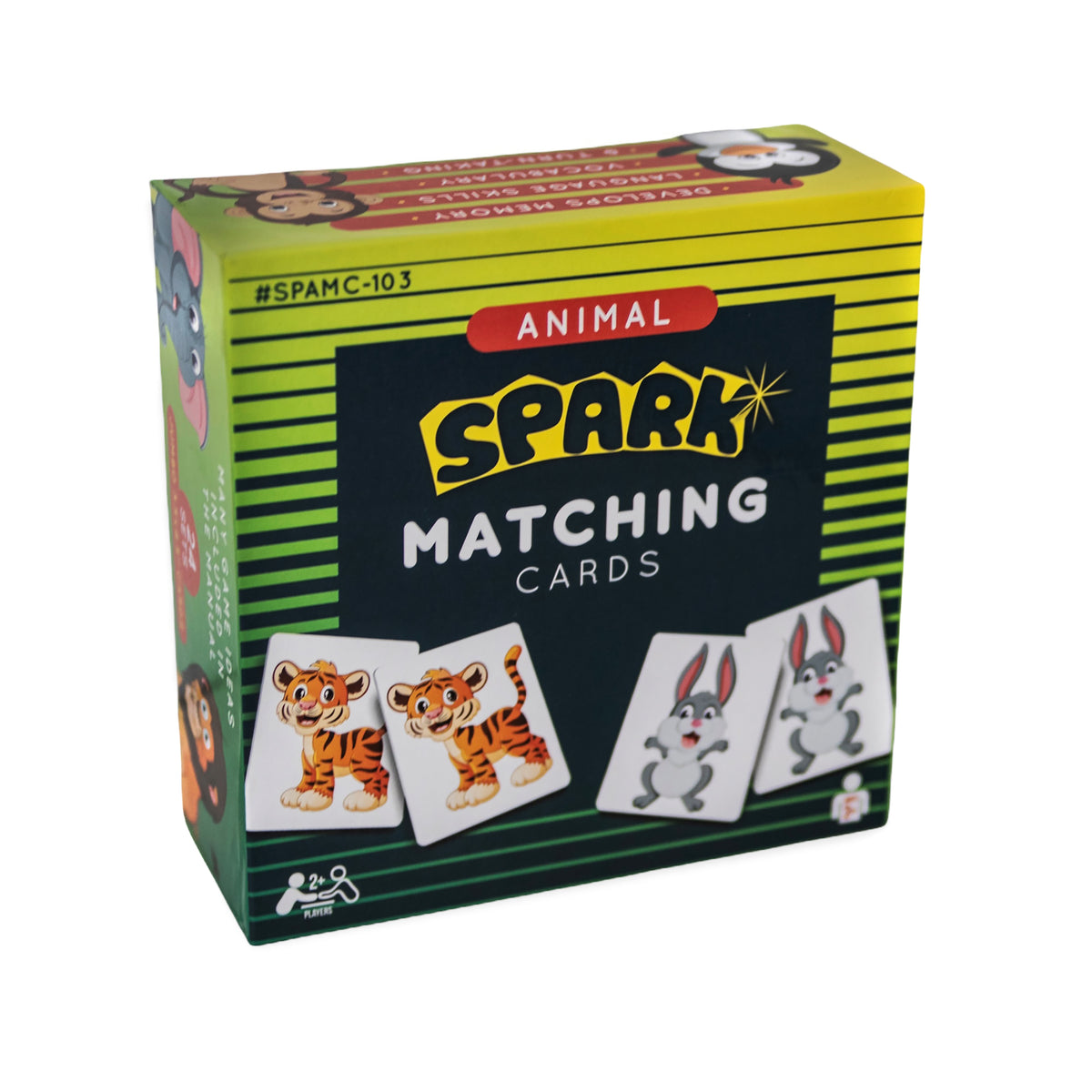 SPARK INNOVATIONS Animal Matching Cards Game Memory Game with Large Durable Spark Animal Puzzle Set